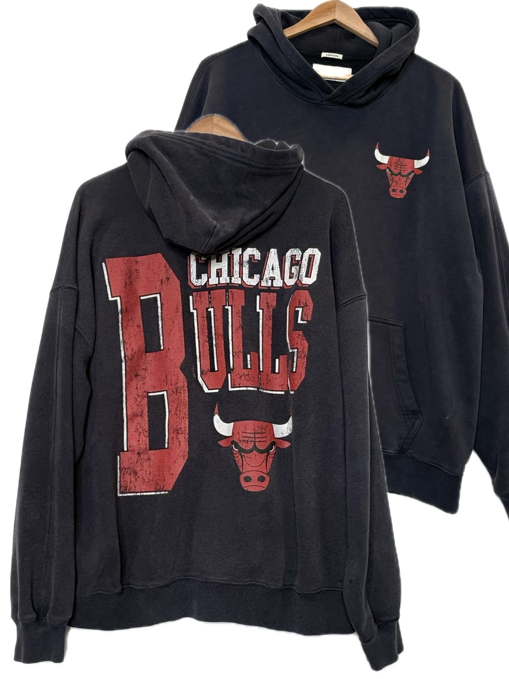 Abercrombie & Fitch Soft AF Fleece Chicago Bulls Oversized Pullover Hoodie Large